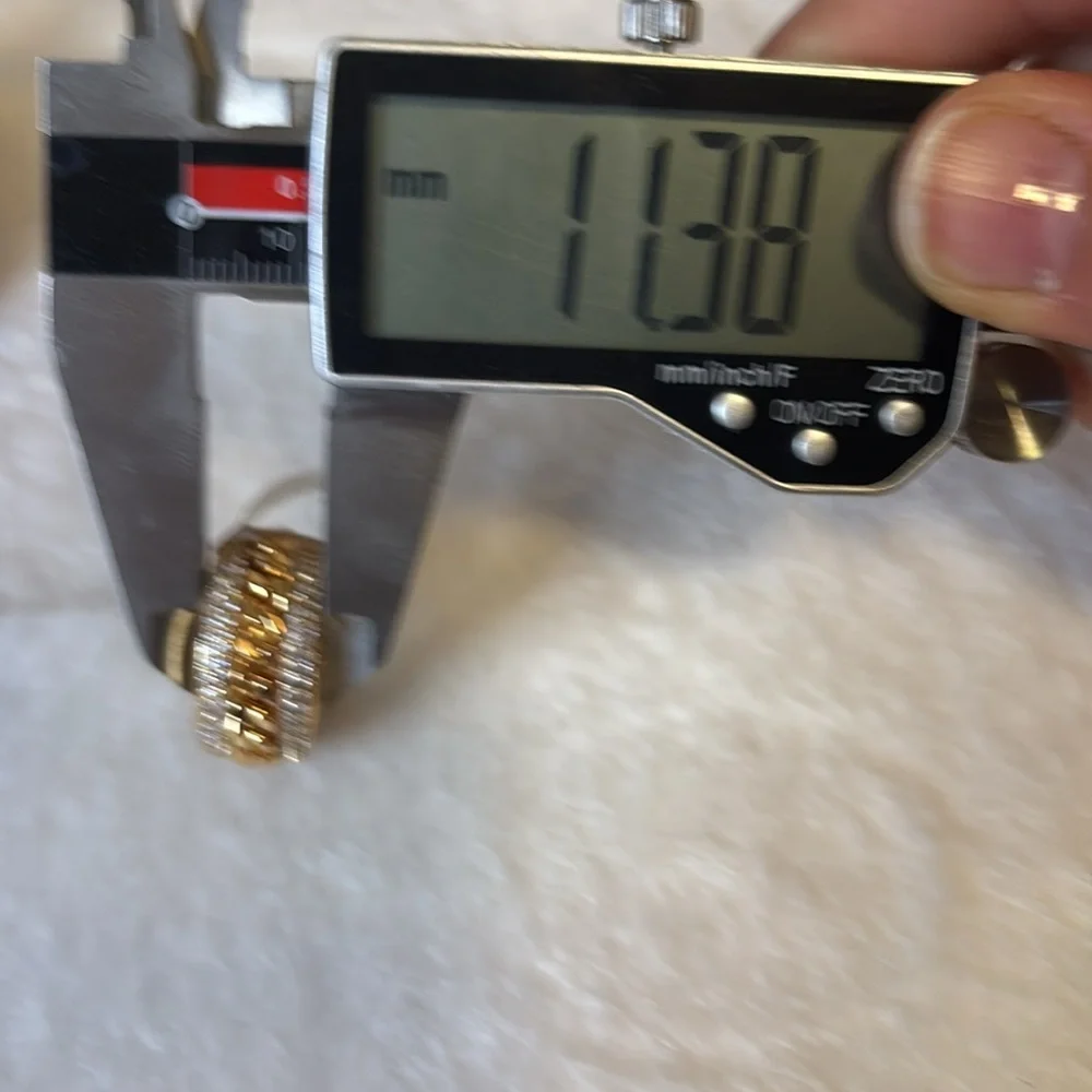 NEW AAA CZ Cuban Link Spinner Band Ring 18k Gold Filled - Picture 6 of 10